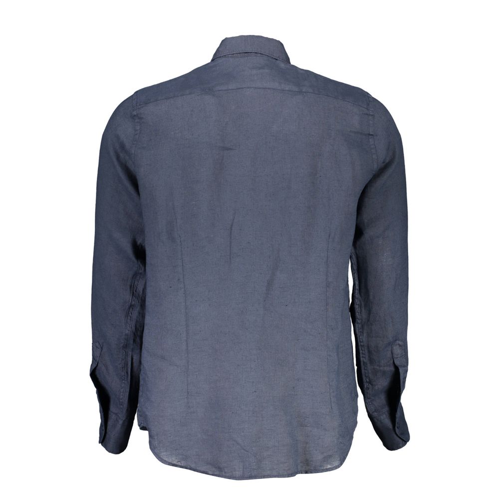 La Martina blue linen shirt for men